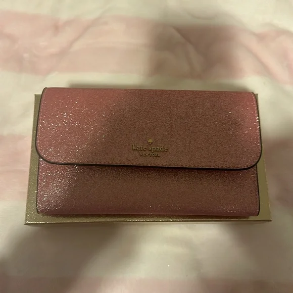 NWT Kate Spade Pink Glitter Wallet Wristlet - Picture 4 of 4